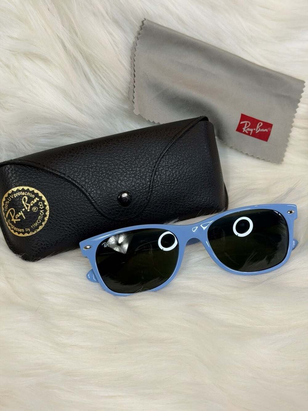 Ray-Ban New Wayfarer RB 2132 765 Light Blue Sunglasses
